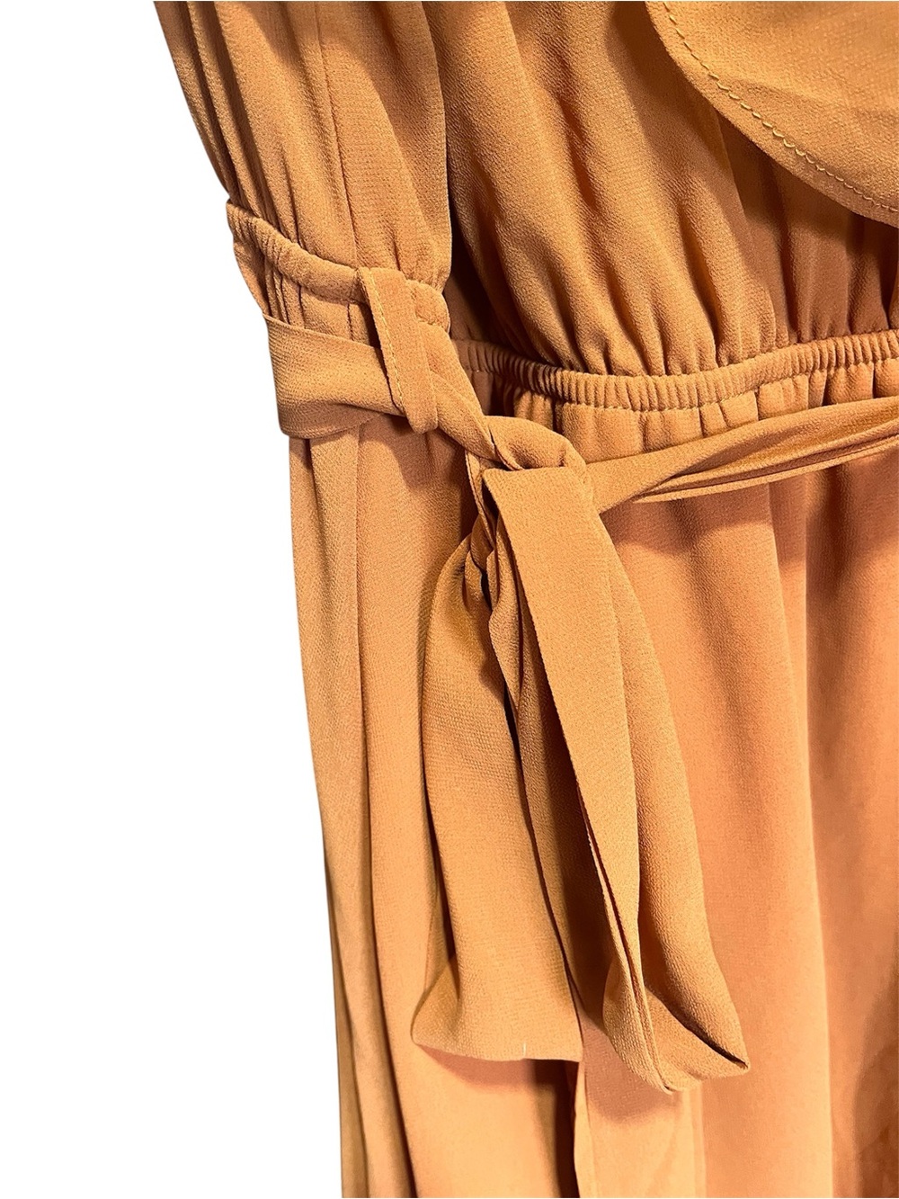Baltic Born Katya Dress Ruffle V-Neck Maxi in Rust Orange XL - Picture 6 of 14